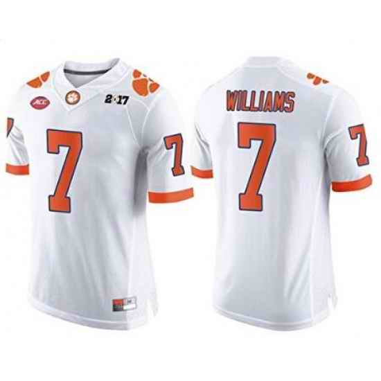 Clemson #7 Mike Williams White 2017 National Championship Bound Limited Jersey
